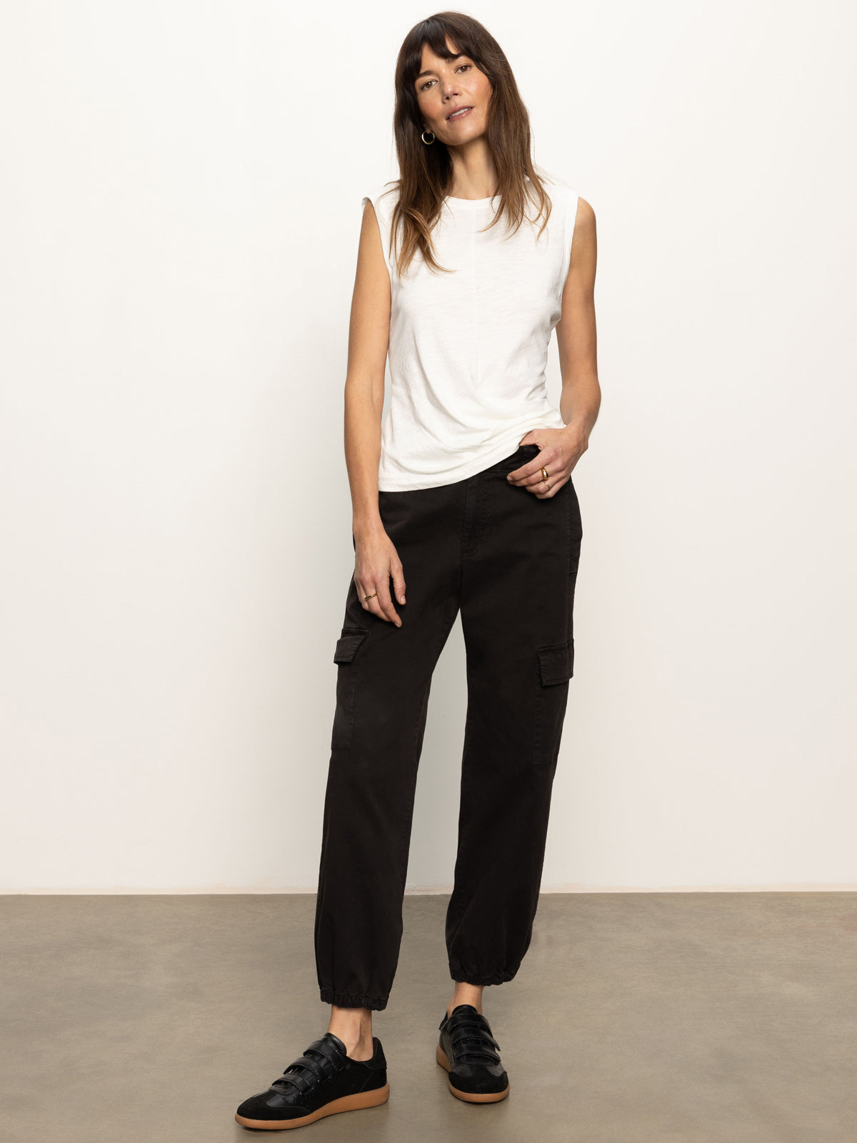 Take Over Jogger Mid Rise Pants for Women - Stretchy Comfortable Black Joggers for Running, Yoga & Lounge Wear