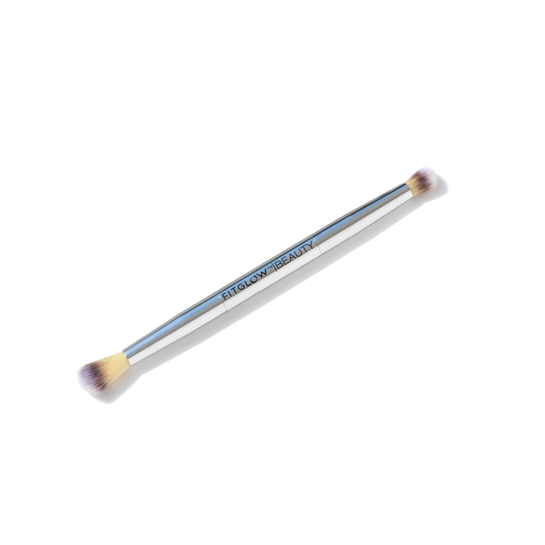 Vegan Teddy Double Eye Brush - Soft Cruelty-Free Makeup Brush for Eyeshadow & Blending | Perfect for Everyday Makeup & Professional Looks