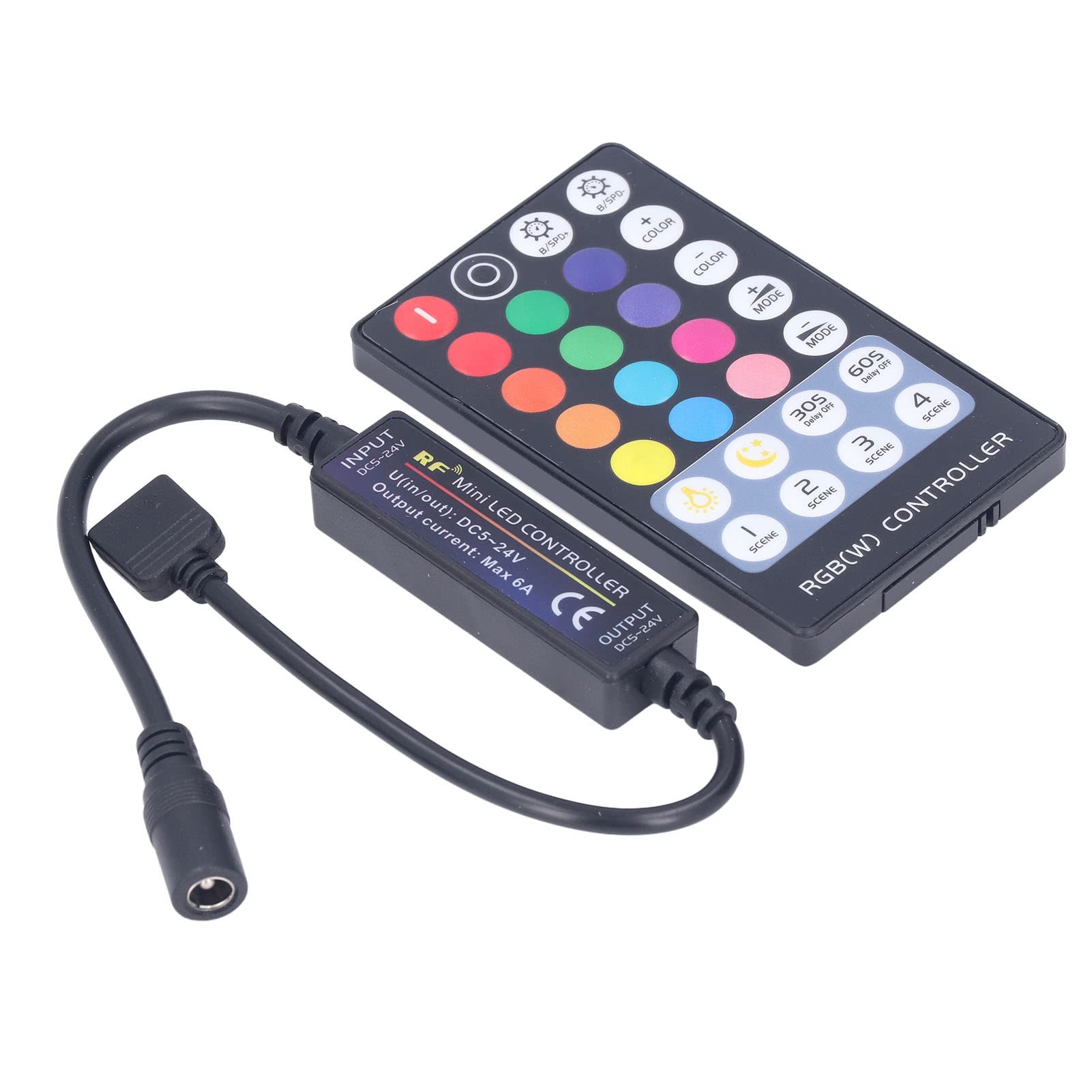 Haofy 28-Key 4-Pin Wireless RGB LED Strip Light Remote Control with Mini RF Dimmer - Perfect for Home Theater, Bedroom Lighting, and DIY RGB LED Tape Projects