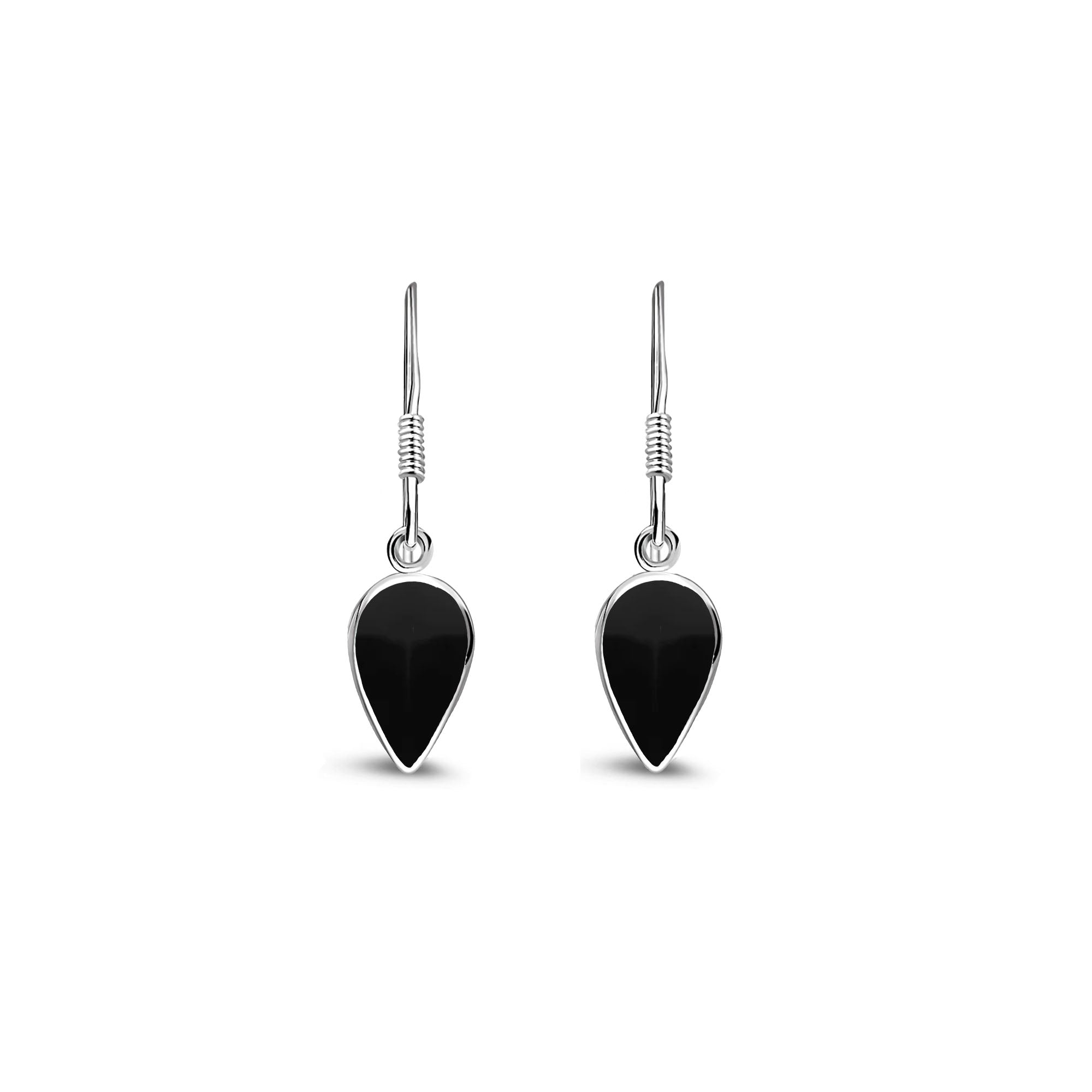 Whitby Jet Sterling Silver Inverted Teardrop Earrings | Gothic Jewelry for Women | Perfect for Weddings, Parties & Evening Events