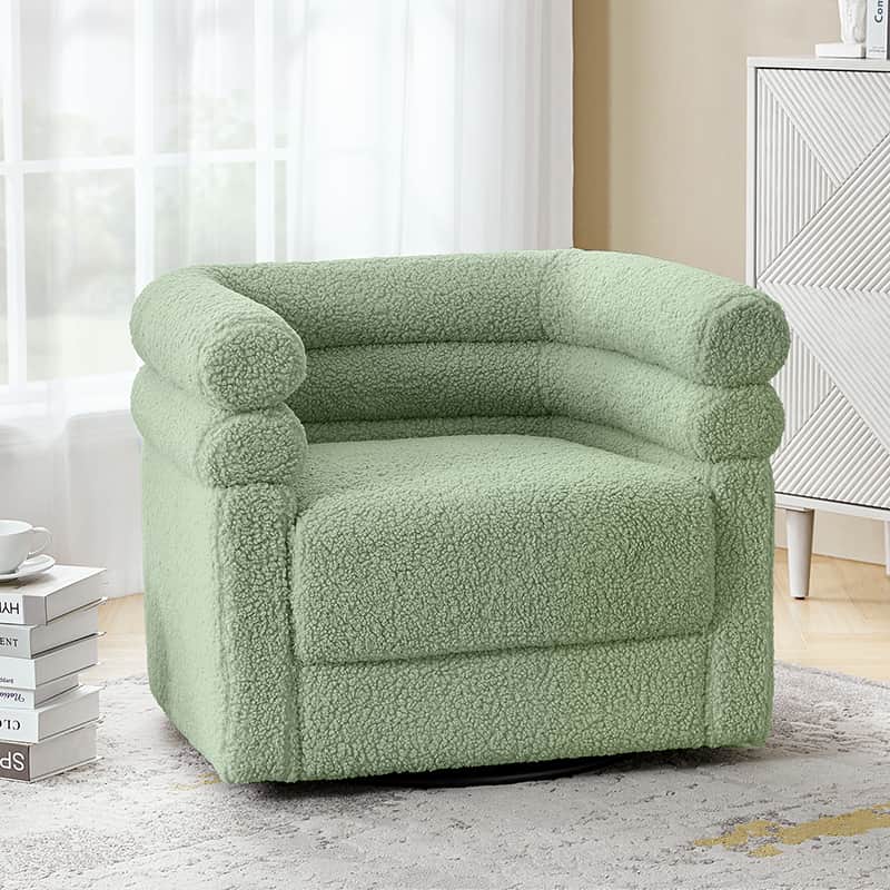 Benita 360 Degree Swivel Office Chair with Chenille Fabric & Plush Pillow - Ergonomic Desk Chair for Home Office, Gaming, and Study