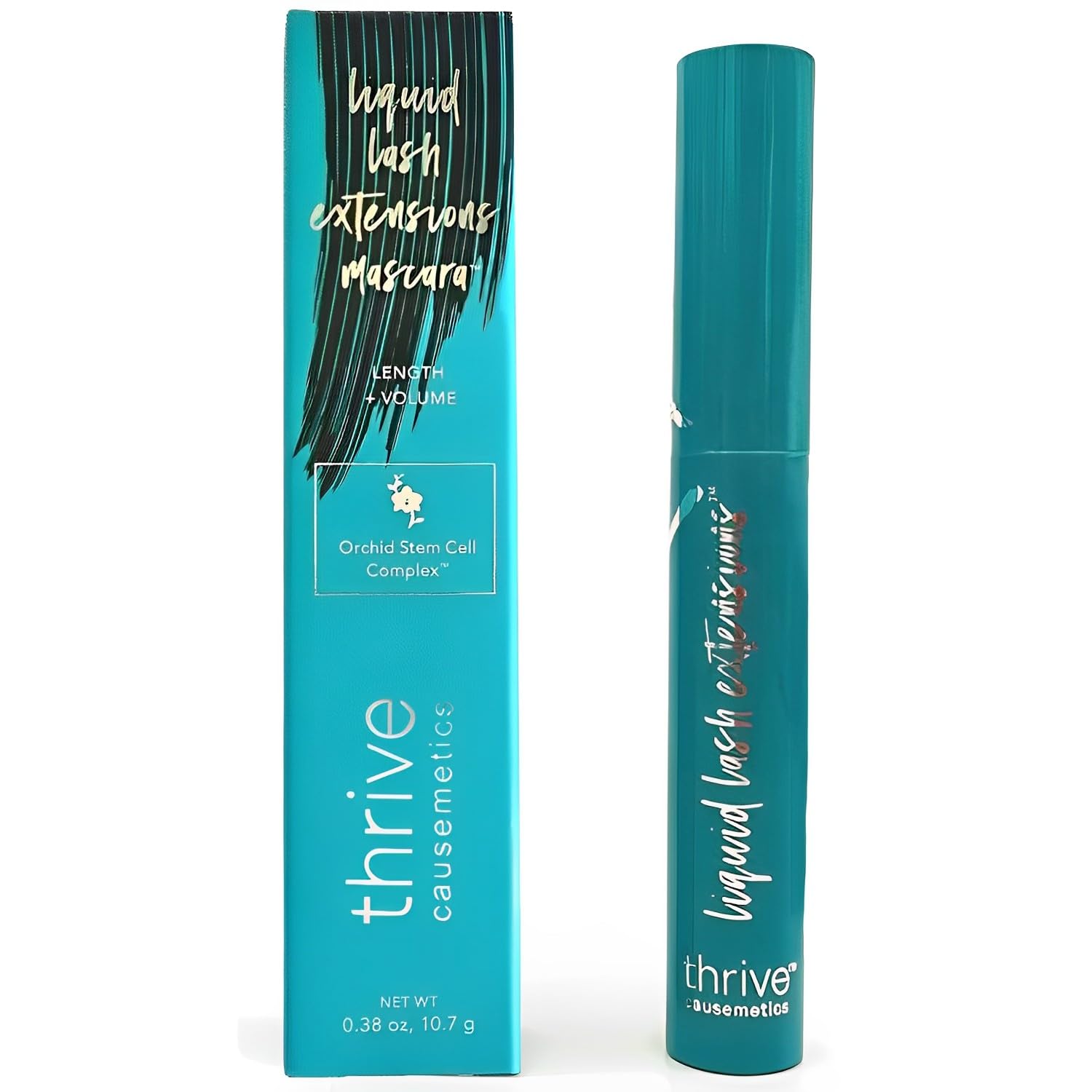 New Thrive Mascara - Waterproof & Smudge-Proof Liquid Lash Extensions for Thick, Voluminous & Lengthened Lashes | All-Day Wear | Natural Look, No Clumping | Perfect for Daily Use, Special Occasions & Professional Makeup (Black)