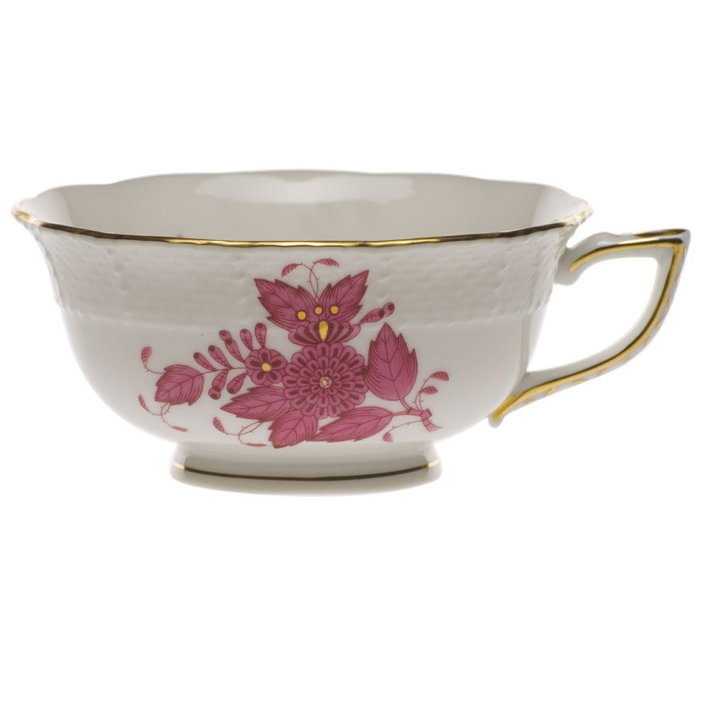 Premium Chinese Bouquet Raspberry Tea Cup - Elegant Floral Design for Afternoon Tea, Gifts & Home Decor