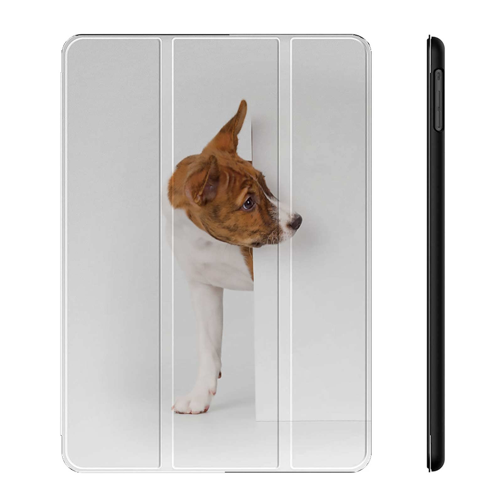 Basenji Puppy iPad Air 5 Case 2022 & iPad Air 4 Case 2020 - Cute Peek Out Design with Apple Pencil Charging Support | Trifold Stand Protective Cover for iPad Air 5th & 4th Generation | Perfect for Work, School & Travel