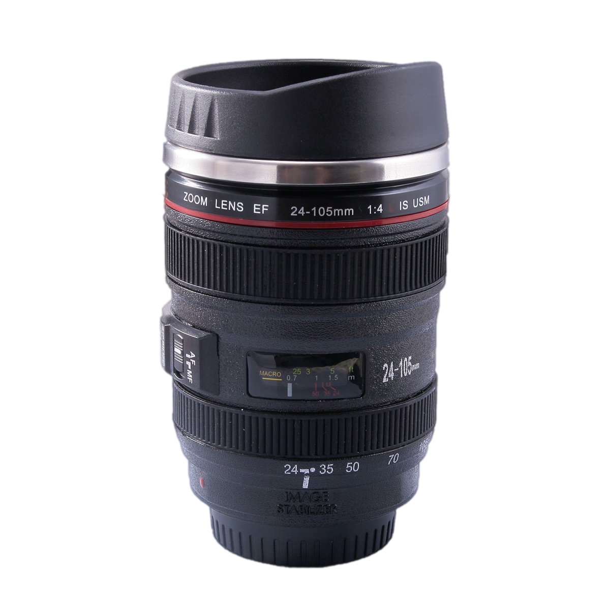 Funlavie Camera Lens Coffee Mug - Unique Travel Mug for Coffee & Tea, Novelty Birthday Gifts for Women & Men - Perfect for Office, Camping & Photography Enthusiasts