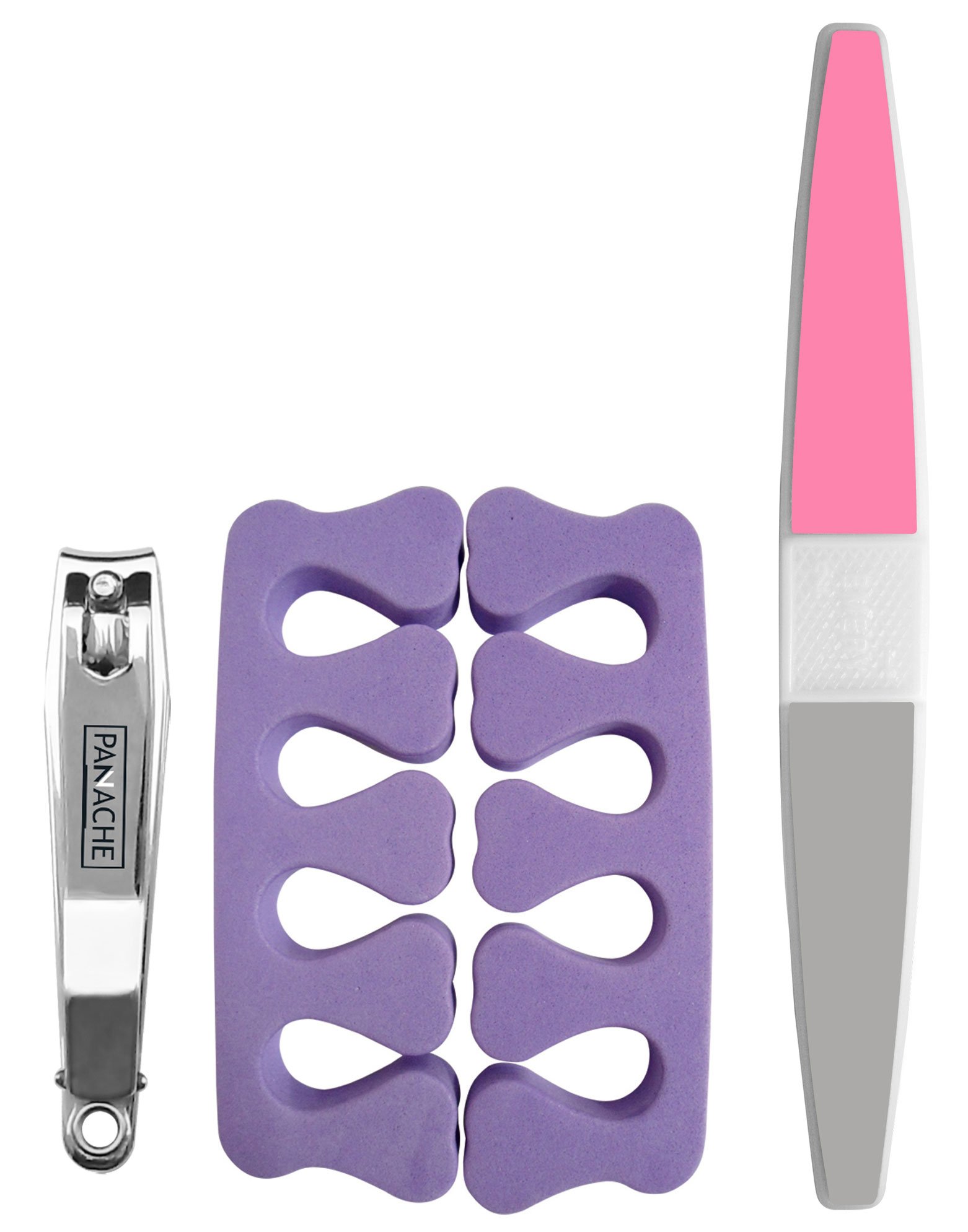 Premium PANACHE Nail Clipper Set - Ergonomic 4-in-1 Nail Care Kit with Finger Separator & Nail Shiner - Professional Manicure & Pedicure Tools for Home, Travel & Salon Use