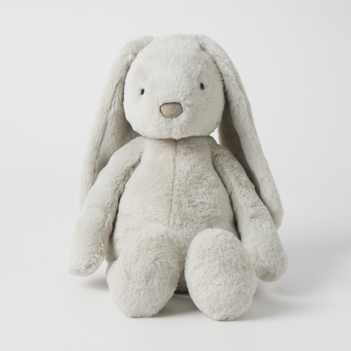 Jiggle & Giggle Large Grey Bunny Plush Toy - Soft Stuffed Animal for Kids, Nursery Decor, Easter Gifts & Cuddling