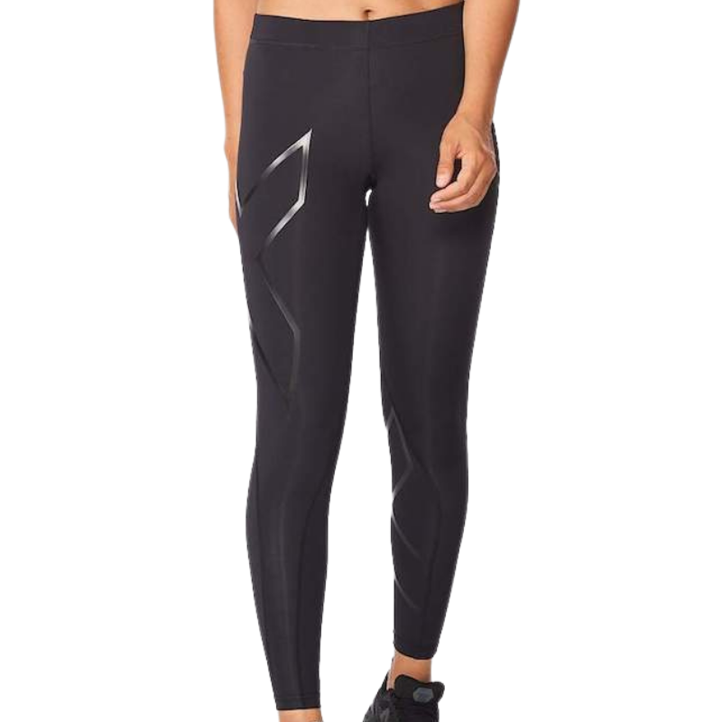 2XU Women's Core Compression Tights - Black/Nero - High Performance Workout Leggings for Running, Yoga & Gym Training
