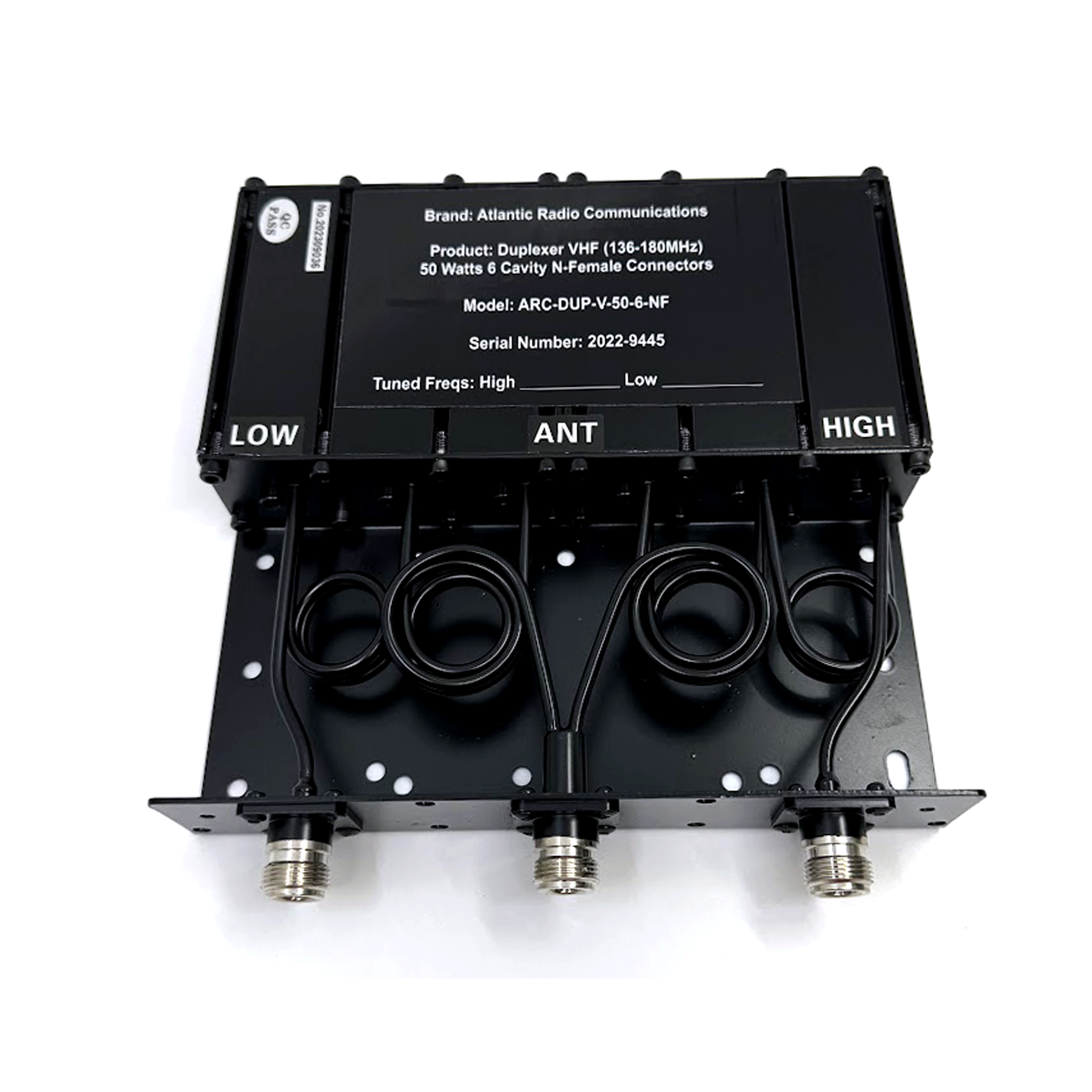 Atlantic 50W 6-Cavity VHF Radio Duplexer (136-180MHz) for Two-Way Radio Communication in Public Safety & Commercial Applications