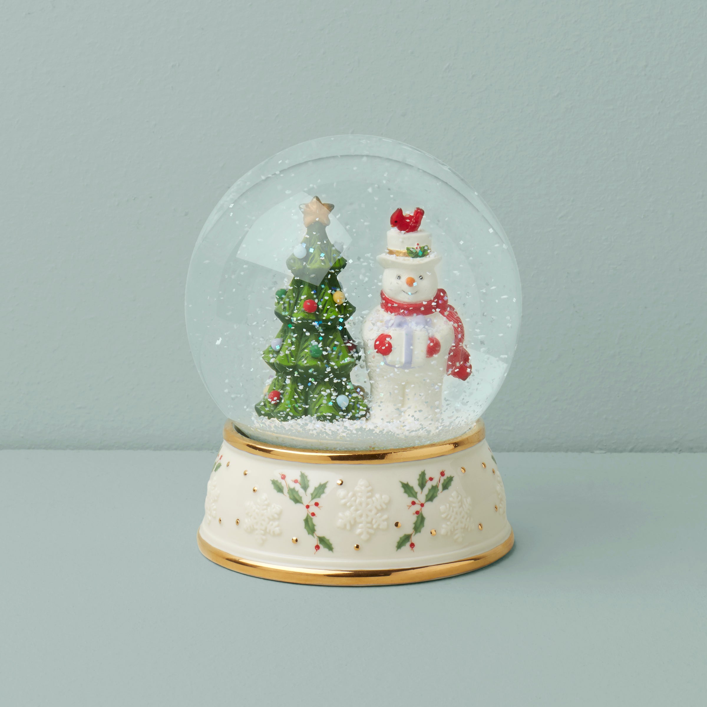Happy Holly Days Snow Globe - Christmas Holiday Decoration with Festive Scene - Perfect for Home Decor, Gift Giving & Holiday Cheer