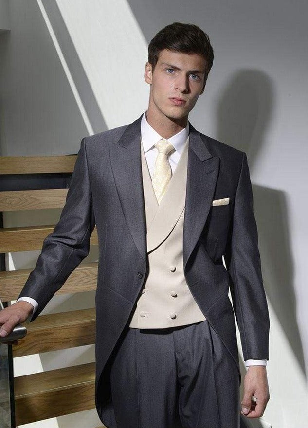 Premium Heirloom Men's Gold Double Breasted 100% Pure Wool Vest - Formal Waistcoat for Weddings, Business & Special Occasions