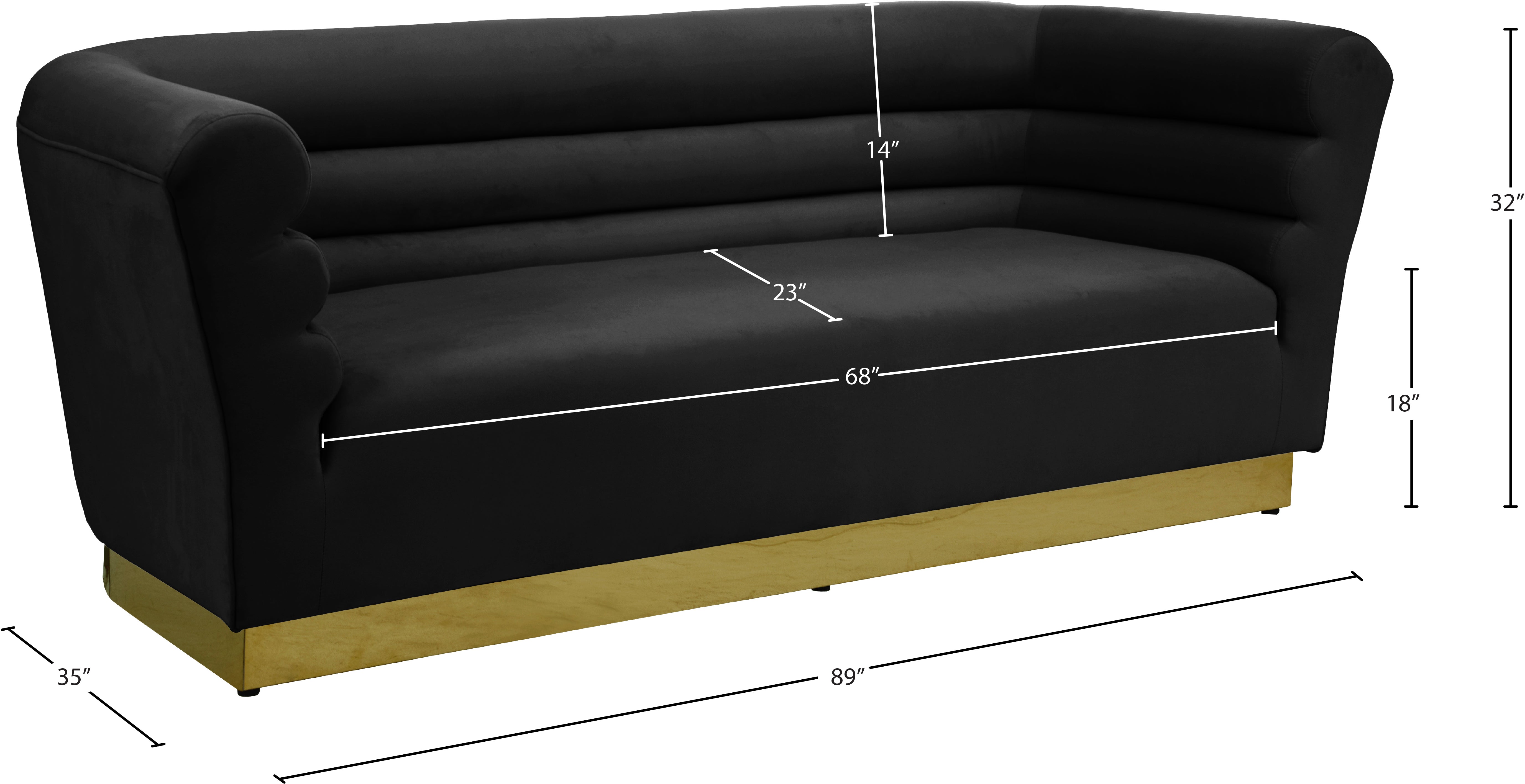 Luxury Bellini Velvet Sofa - Modern Plush Upholstered Couch for Living Room, Lounge & Home Decor - Soft Comfortable Sectional Sofa for Apartment, Dorm or Office