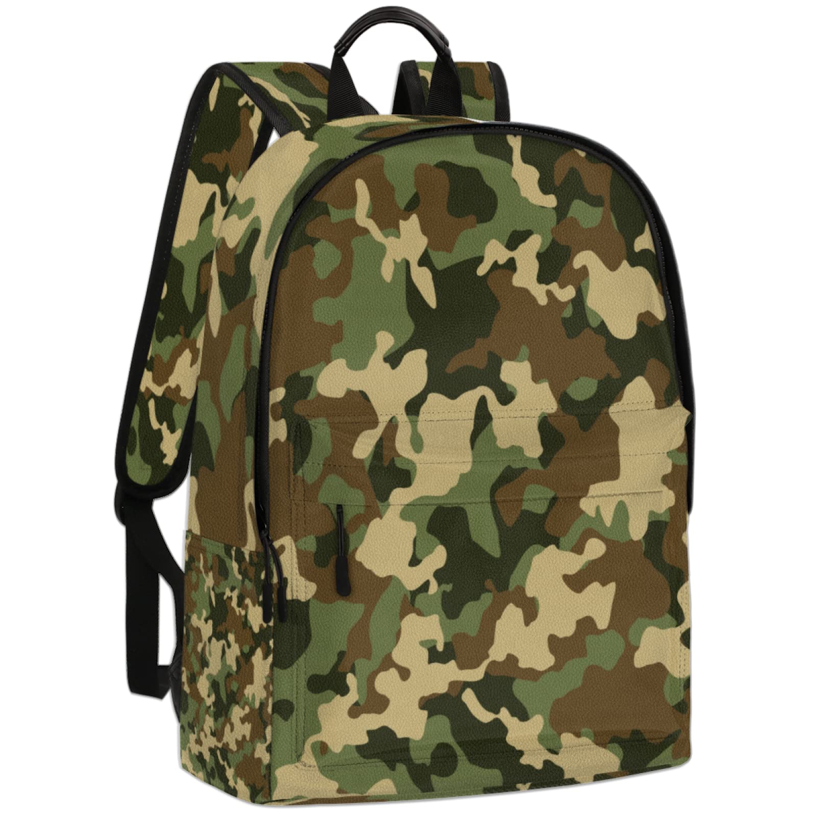 17'' Camouflage PU Leather Waterproof Laptop Backpack - Durable Travel Rucksack for College, Work & School | Perfect for Commuting, Hiking & Everyday Use (Men & Women)