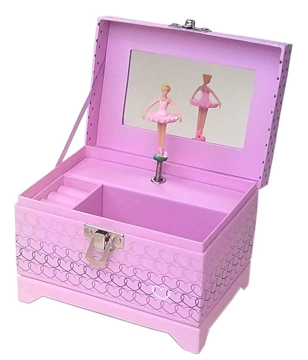 Elegant Pink Heart Ballerina Music Box - Perfect for Weddings, Birthdays & Romantic Gifts | Handcrafted Musical Jewelry Box with Dancing Ballerina