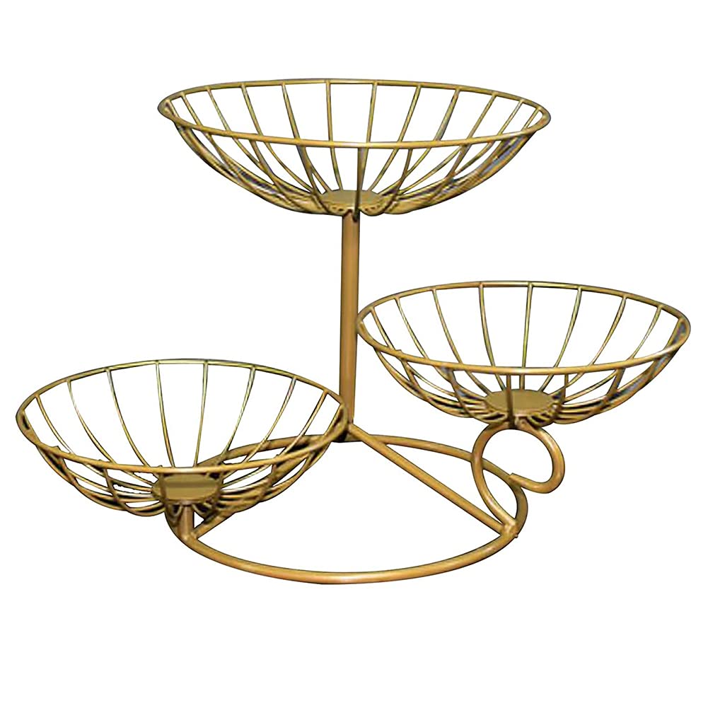 Stylish Metal Fruit Basket Holder - Decorative Storage Bowl for Kitchen Countertop, Dining Table & Office Desk | Space-Saving Fruit Stand for Apples, Bananas & Citrus Fruits