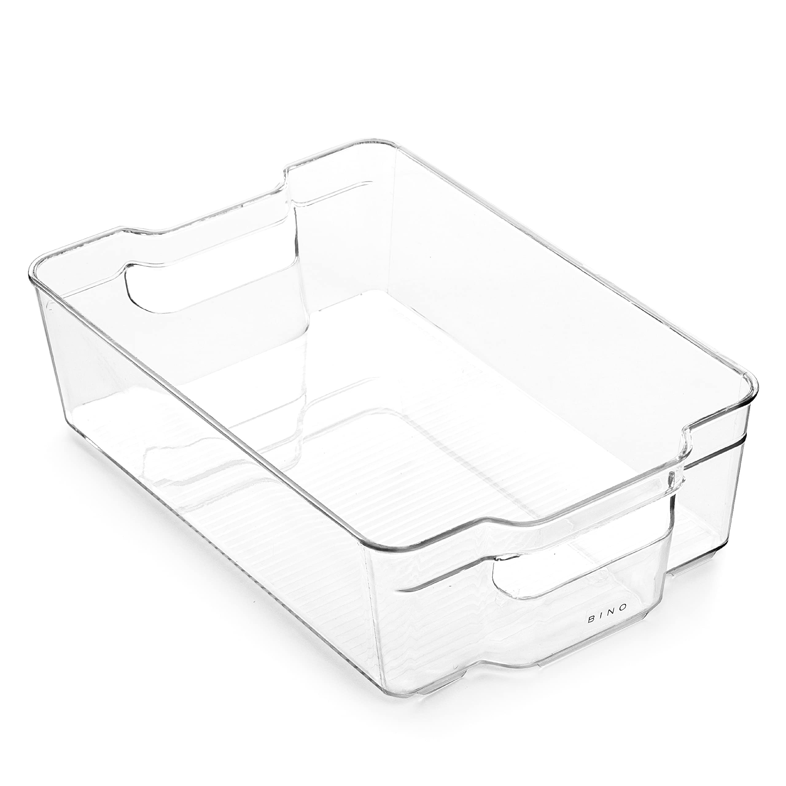 BINO Stackable Plastic Storage Bins 12 Pack - Large BPA-Free Organizing Bins for Pantry, Fridge, Freezer & Home Storage | Multi-Use Space Saving Solution for Kitchen, Garage, Closet & Office Organization