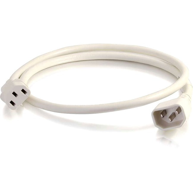 2Ft 14AWG Power Cord (IEC320C14 to IEC320C13) - White - Perfect for Computers, Servers & Office Equipment Power Supply