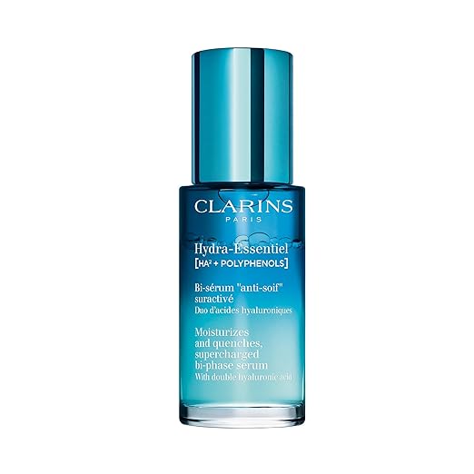 Clarins Hydra-Essentiel Bi-Phase Serum 30ml for Normal to Dry Skin – Hydrating & Replenishing Facial Serum for Day & Night Skincare Routine