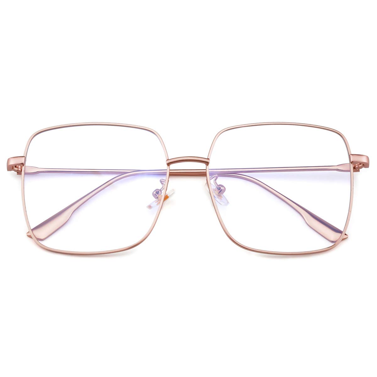 Mimoeye Blue Light Blocking Glasses for Women & Men - Oversized Square Metal Frame for Computer Use