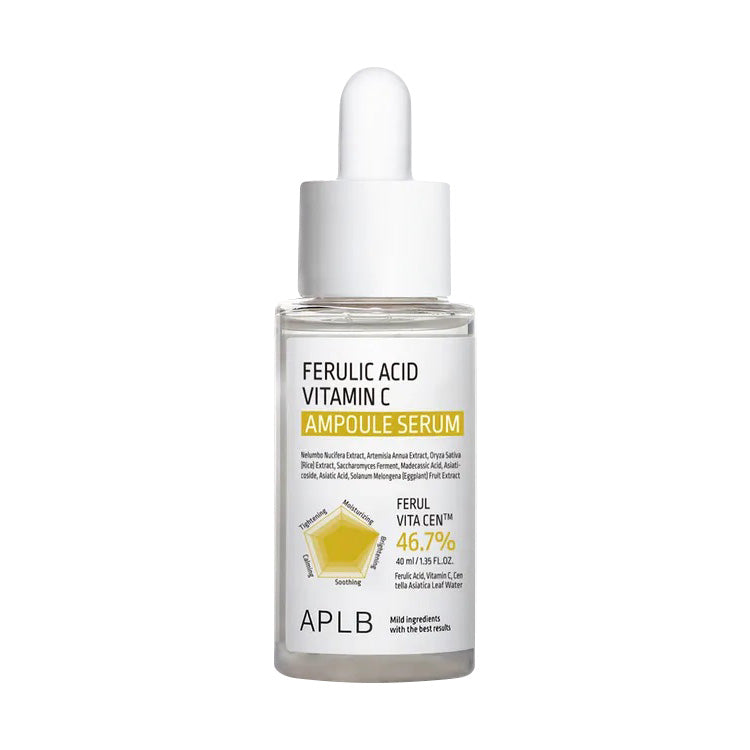 APLB Ferulic Acid Vitamin C Ampoule Serum 40ml - Brightening & Anti-Aging Facial Treatment for Glowing Skin | Day & Night Skincare Routine