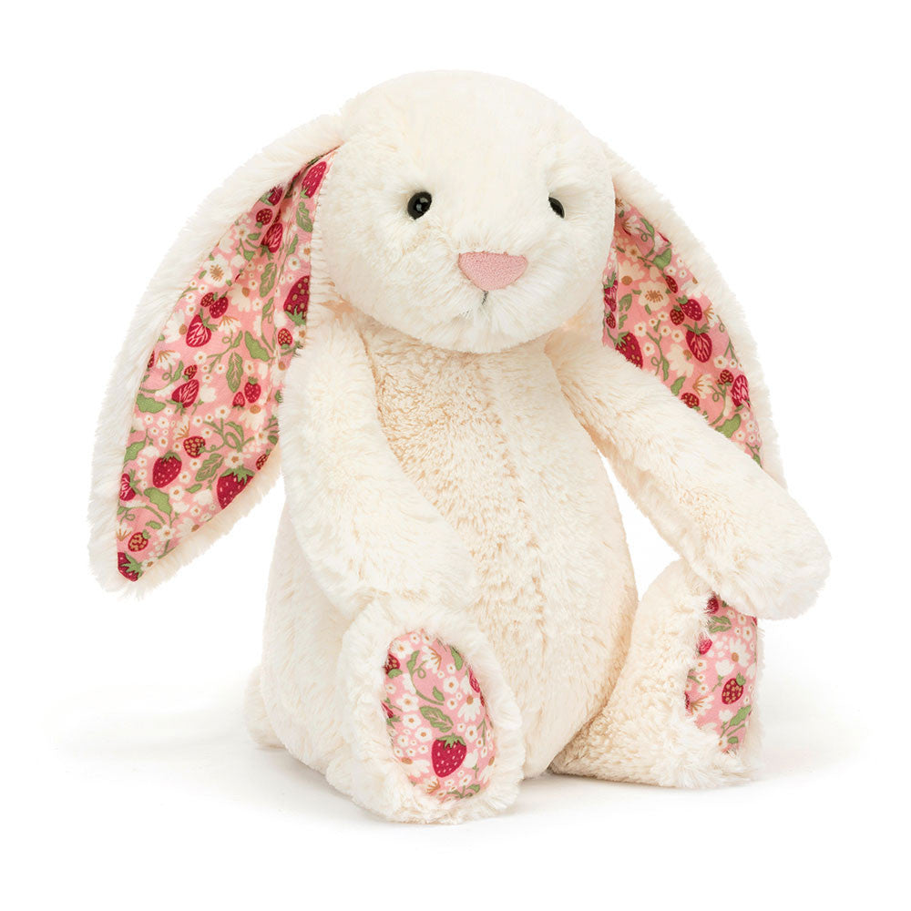 Blossom Cream Bunny 'Berry' Medium Plush Toy - Soft & Cuddly Stuffed Animal for Kids, Girls, Boys - Perfect for Gifts, Bedroom Decor, and Nursery Room Essentials