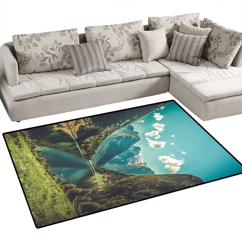 Premium Non-Slip Area Rug 4' x 6' - Ultra Soft Modern Landscape Carpet for Living Room, Bedroom & Home Decor - Eco-Friendly Floor Covering with Anti-Skid Backing