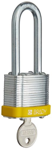 Brady Steel Lockout Tagout Padlock - 6 Pack, Keyed Different, 1-1/3