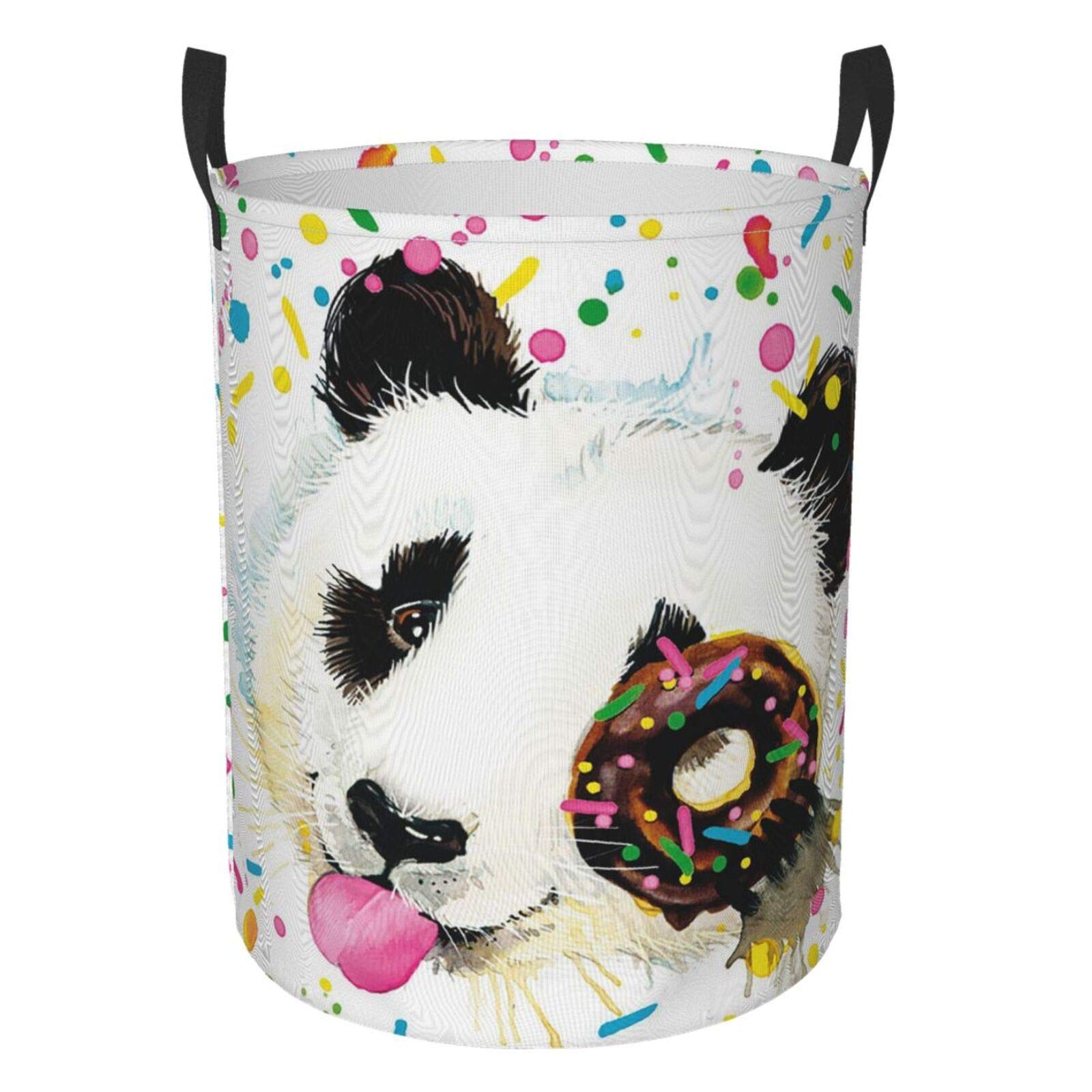 **FeHuew Collapsible Panda Laundry Basket - Large Waterproof Fabric Hamper with Handle for Clothes, Toys & Bathroom Storage - Perfect for Laundry Room, Nursery & Dorm Organization**