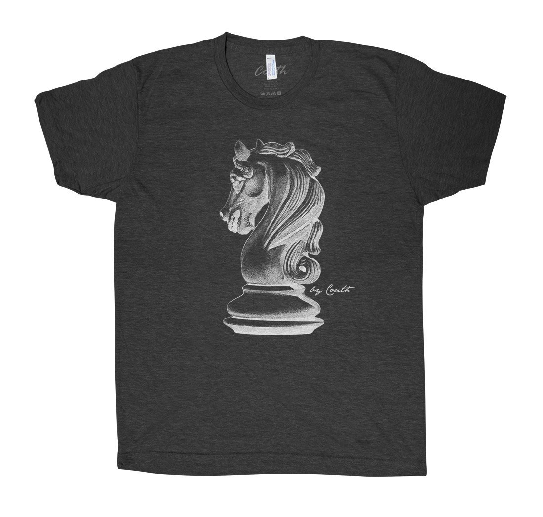 Men's Chess Knight Graphic Triblend T-Shirt - Soft Cotton Blend Tee for Casual Wear & Gaming Enthusiasts | Perfect for Chess Tournaments, Everyday Outfits & Geek Fashion