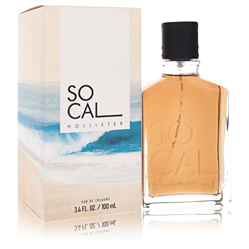 Hollister Socal Cologne for Men - 3.4 oz Eau De Toilette Spray | Fresh Citrus & Woody Fragrance | Long-Lasting Cologne for Everyday Wear, Date Night & Office Use