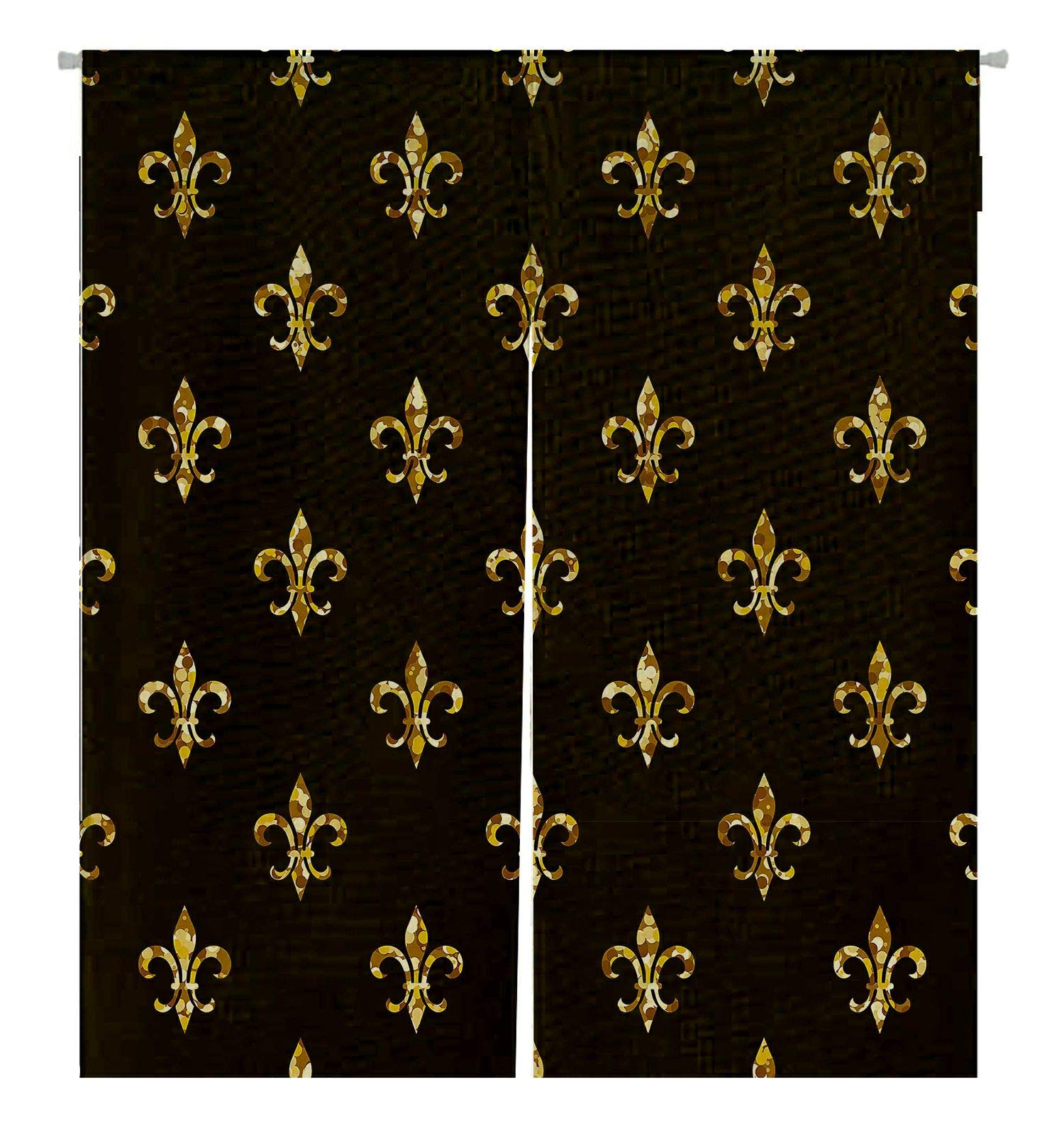 ABPHQTO Fleur-De-Lis Pattern Japanese Noren Curtain - Cotton Linen Doorway & Window Treatment (85x150cm) for Home Decor, Room Divider & Entryway Privacy