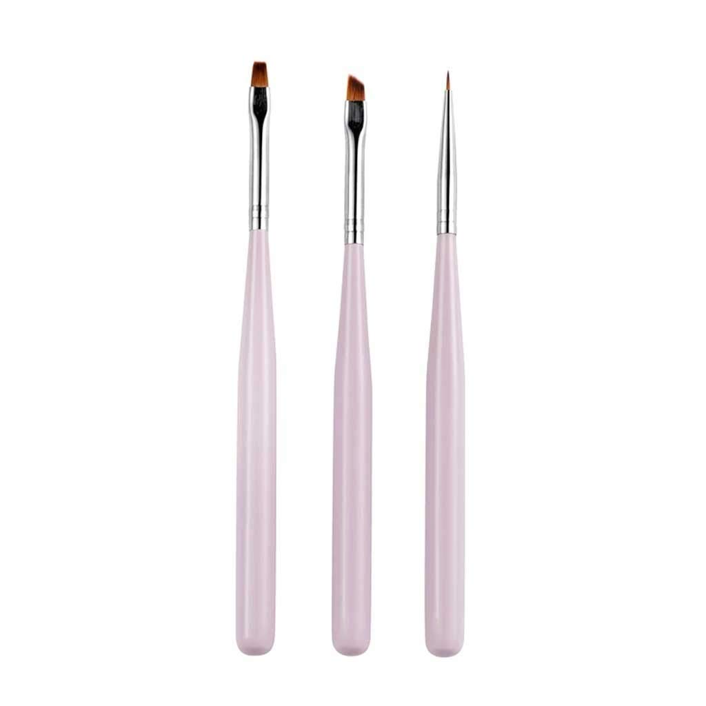 3Pcs Gel Polish Nail Art Brush Set - Dotting Pen, Liner & Painting Brushes for Professional Manicure & Rhinestone Decoration | Perfect for Salon, Home DIY & Nail Art Enthusiasts