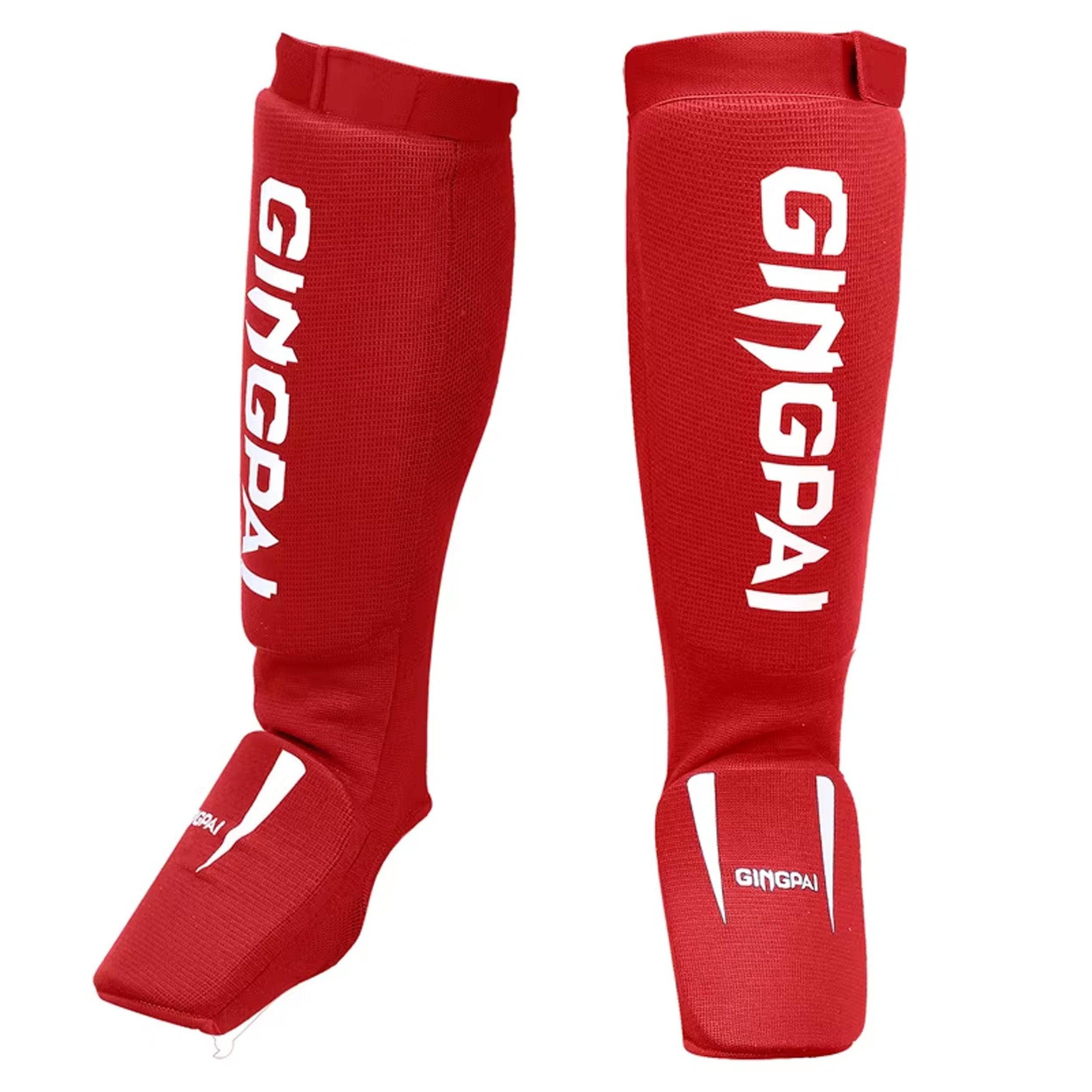 Premium Red Adaptive MMA Shin Guards for Kickboxing, Muay Thai & MMA Training - Lightweight & Durable Protective Gear for Fighters