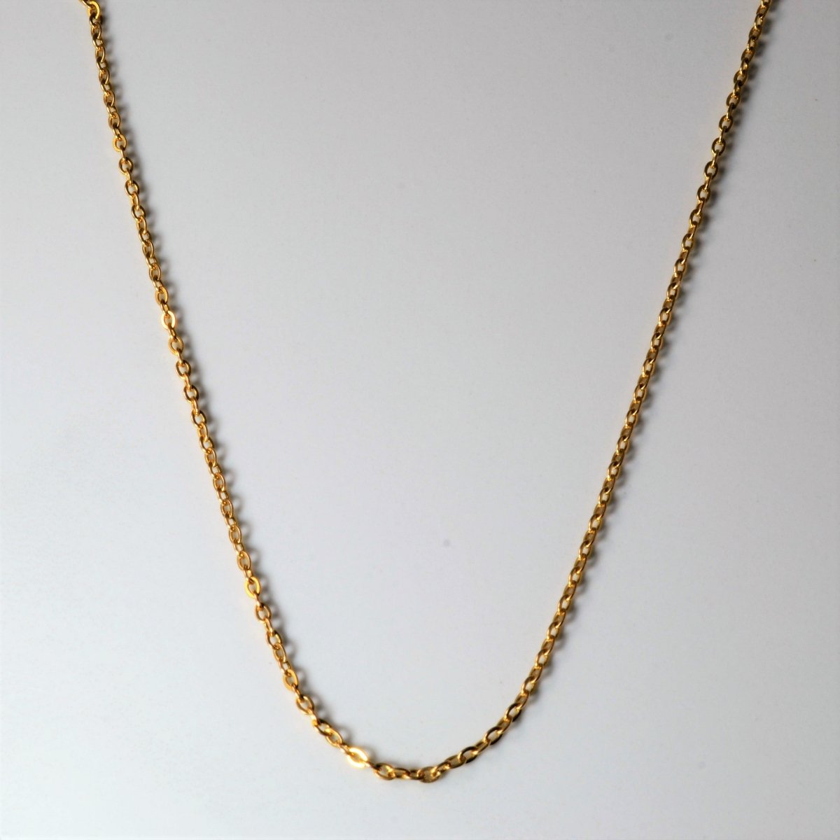 10K Yellow Gold Cable Chain Necklace for Women - 15 Inch Dainty & Elegant Jewelry Gift for Birthday, Anniversary & Valentine's Day