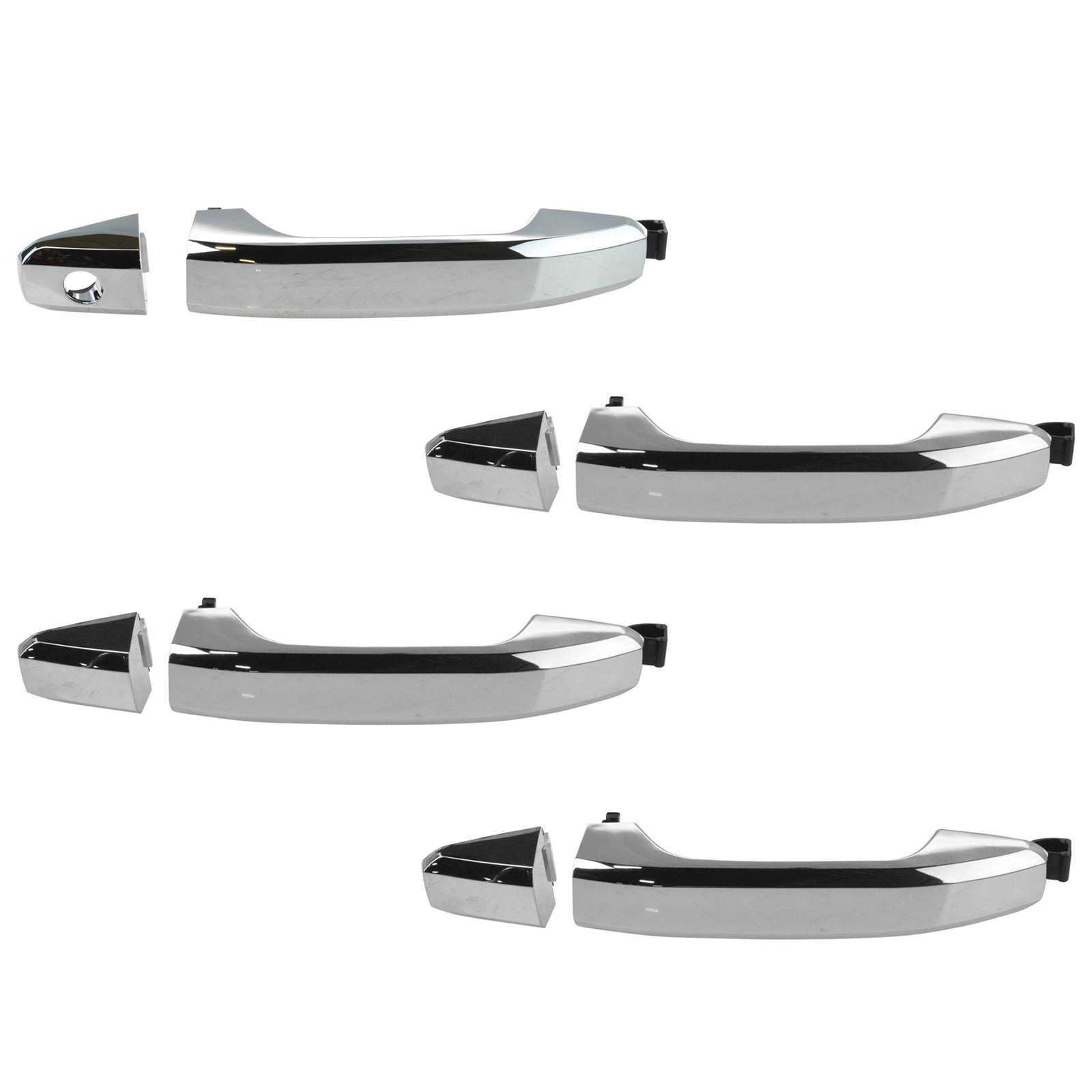 4-Pack Chrome Exterior Door Handle Set for Chevy Silverado & GMC Sierra - Front & Rear Replacement - Durable & Weather-Resistant for Trucks, SUVs, and Off-Road Vehicles