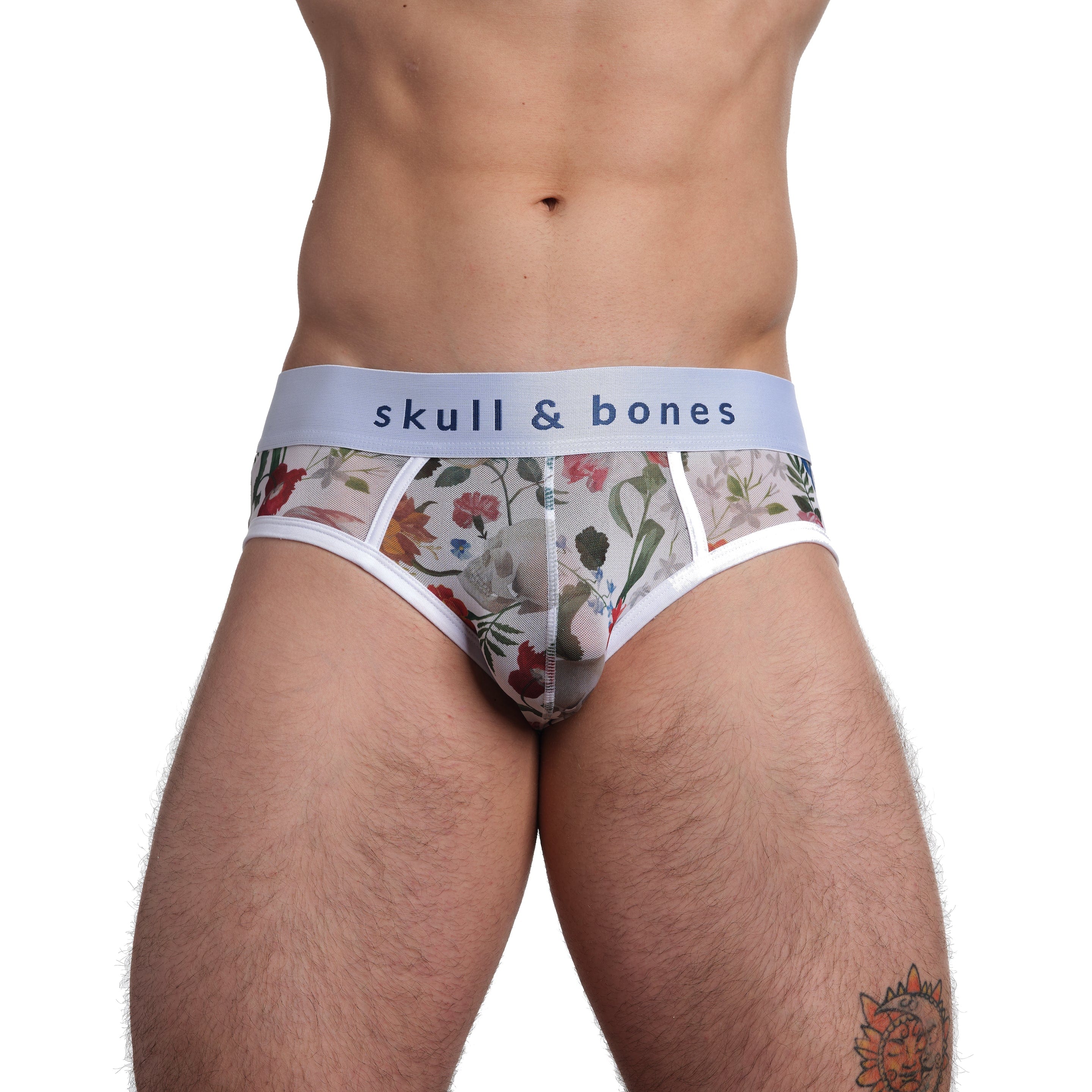 Dutch Floral Mesh Brief White - Elegant Lingerie for Women, Comfortable Underwear for Daily Wear & Special Occasions