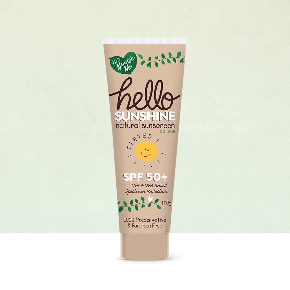 Nourish Me Hello Sunshine Tinted Sunscreen SPF 30 - Natural Mineral Sunscreen for Face with Broad Spectrum Protection | Perfect for Daily Wear, Beach Days & Outdoor Activities