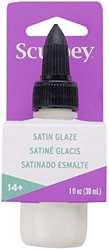 Sculpey® Satin Glaze - Non-Toxic Polymer Clay Finish (1 fl oz Bottle) for Baked Clay Creations - Perfect for DIY Crafts, Jewelry Making & Home Decor Projects