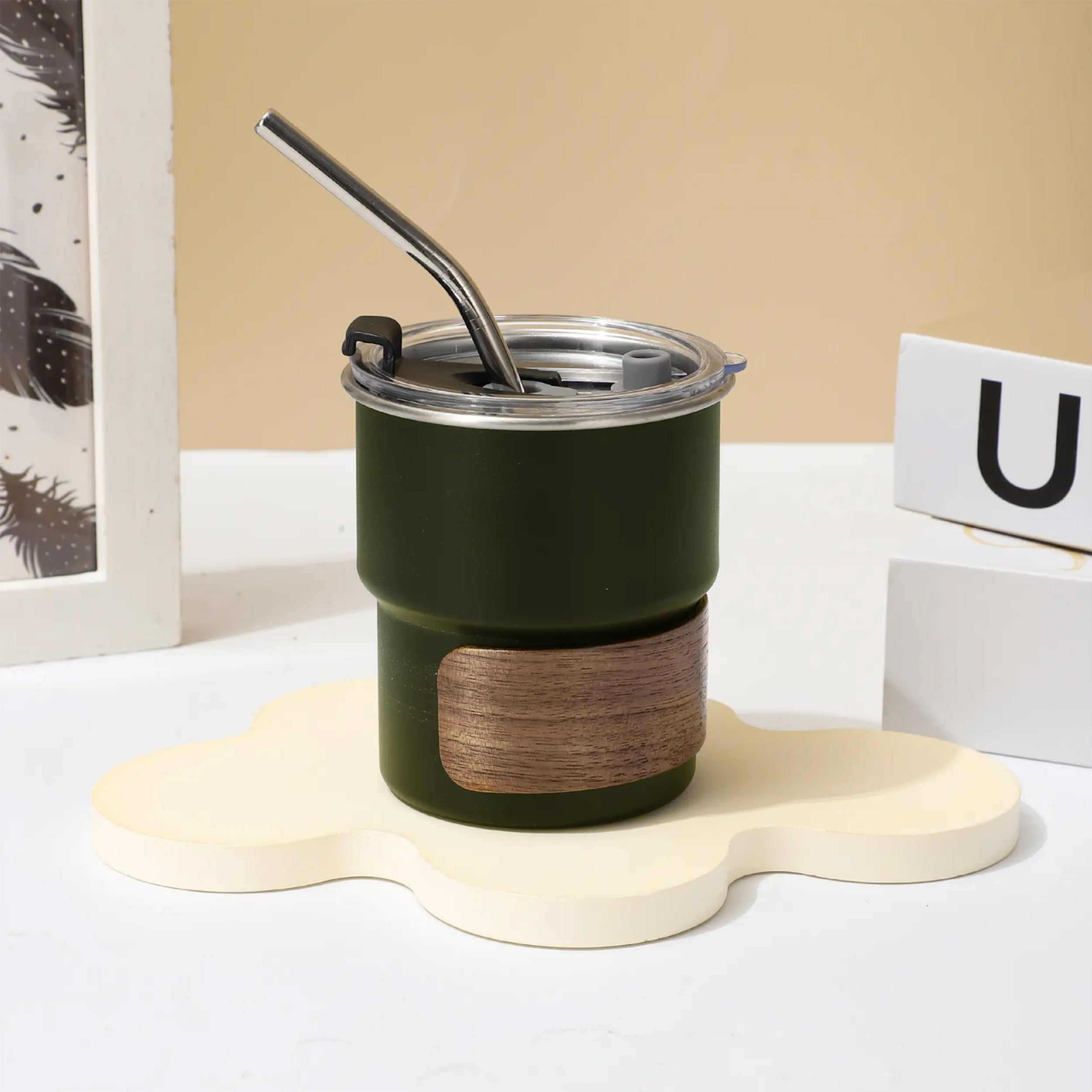 Premium Stainless Steel Vacuum Insulated Tumbler with Lid - Eco-Friendly Green Color - Perfect for Hot & Cold Drinks at Home, Office, Gym, and Outdoor Adventures