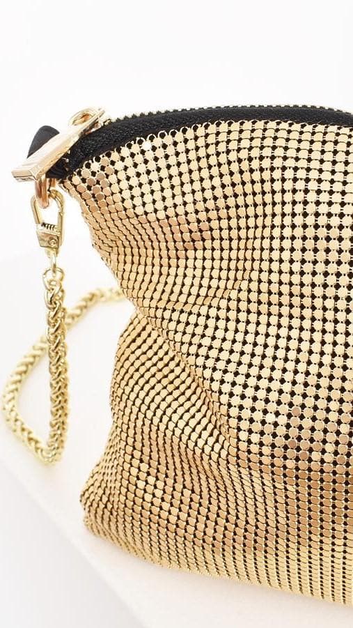 Premium Gold Chain Mesh Bag - Stylish & Durable for Shopping, Beach, and Everyday Use