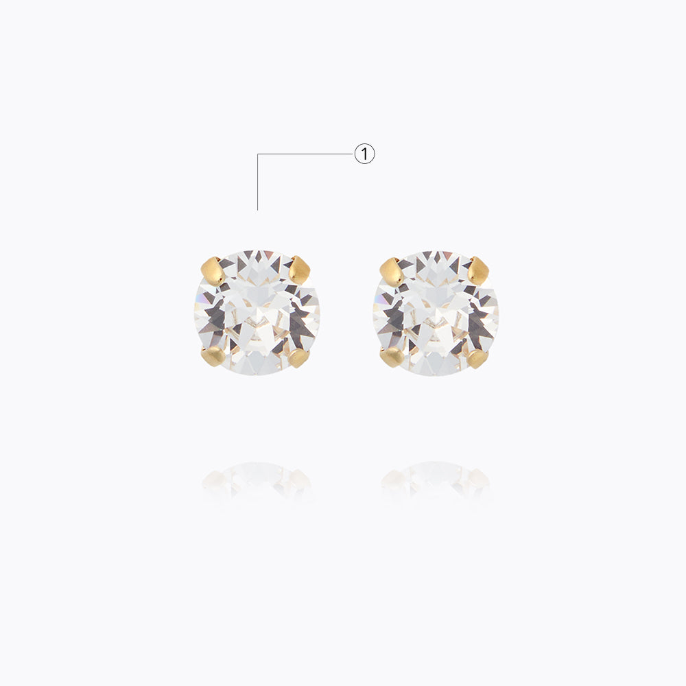 Classic Stud Earrings for Women - 14K Gold Plated, Hypoallergenic, Gift Box - Choose Your Color (Rose Gold, Silver, Black) - Perfect for Everyday Wear, Parties & Gifts