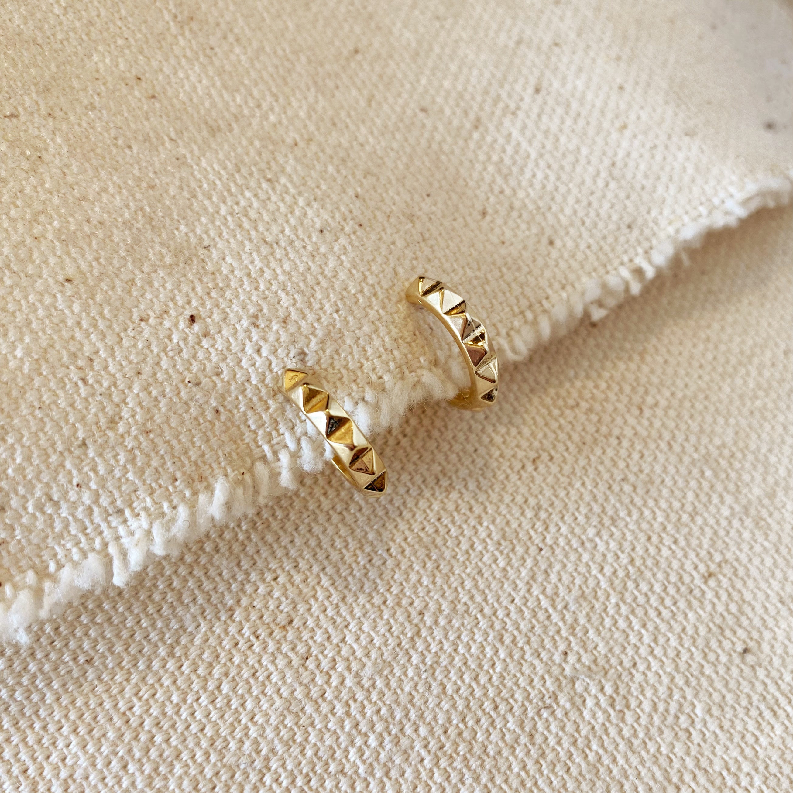 18K Gold Filled 13mm Spiked C Hoop Earrings for Women - Trendy Punk Gothic Jewelry for Parties, Concerts & Everyday Wear