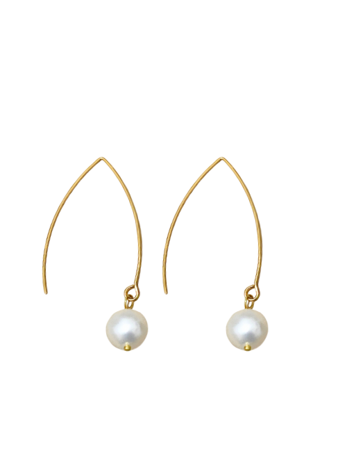 Isabella Pearl Earrings 14K Gold - Elegant Pearl Jewelry for Women, Perfect for Weddings, Parties & Special Occasions