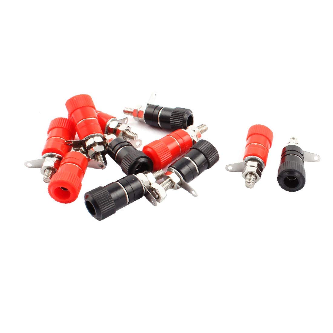 X-DREE 5 Pairs 4mm Banana Plug Speaker Connectors - Red & Black Binding Posts for Audio Amplifiers & Hi-Fi Speakers | Perfect for Home Theater, Studio Monitors, and DIY Audio Projects