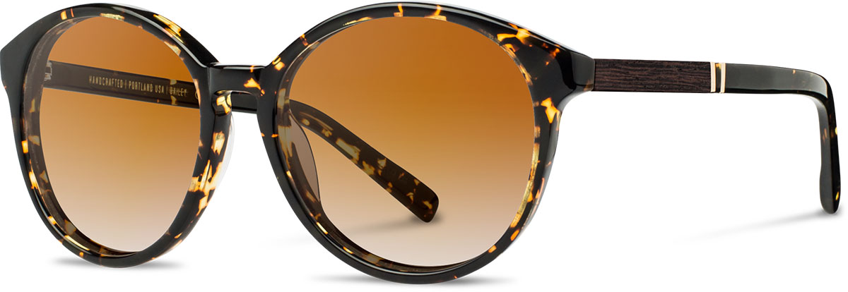 Shwood Bailey Acetate Sunglasses - Dark Speckle/Ebony/Brown Fade Polarized Lenses for Men & Women | UV Protection, Fashion Eyewear for Outdoor Activities, Driving & Beach Vacations