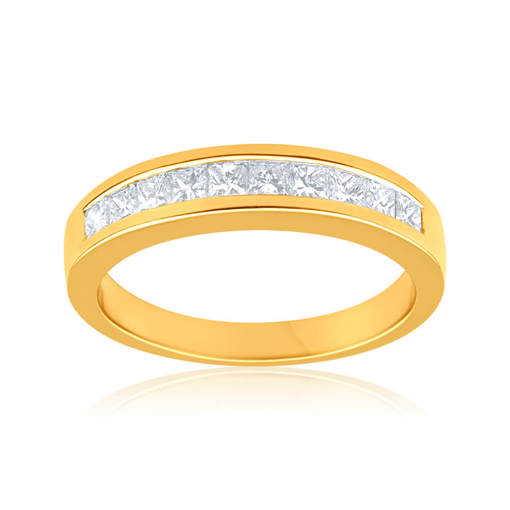 18ct Yellow Gold Princess Cut Diamond Ring - 0.5 Carats, Elegant Engagement & Wedding Band for Women | Perfect for Proposals, Anniversaries & Special Occasions