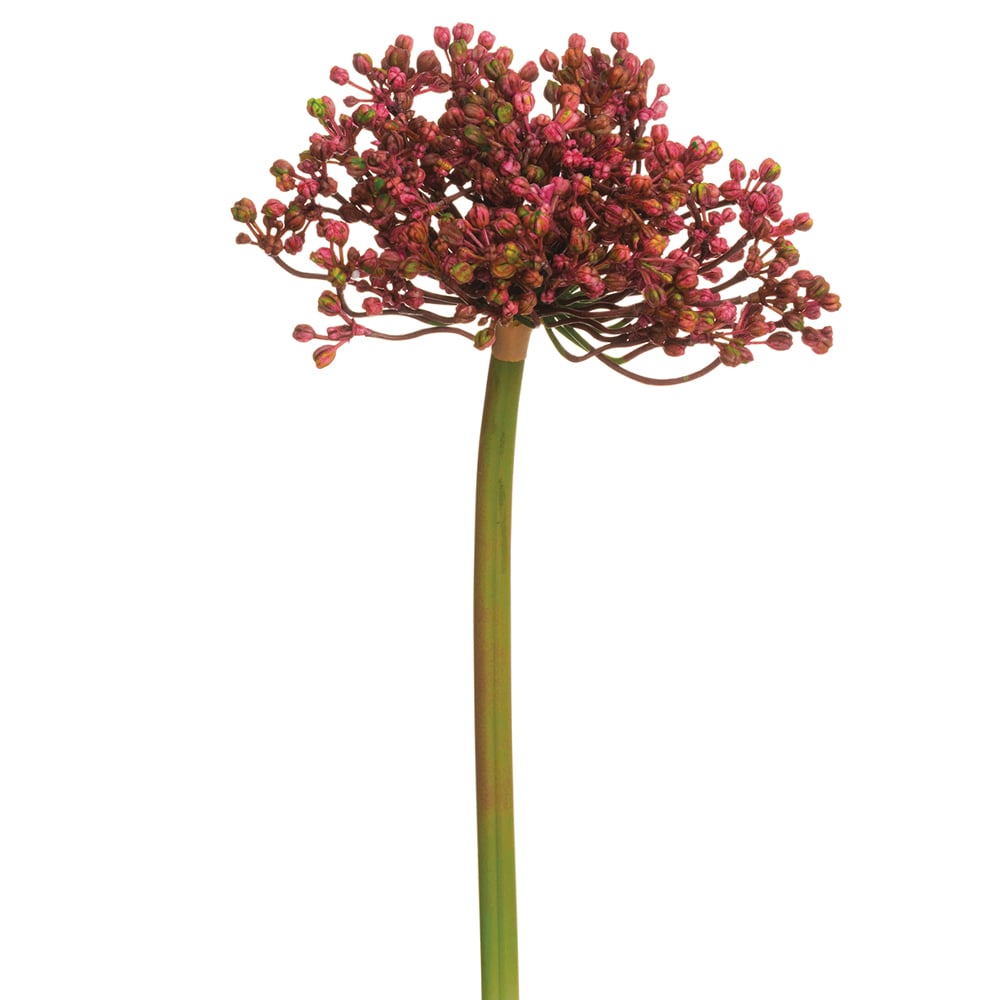 12 Pack Allium Bud Silk Flower Stems - Realistic Mauve & Green Faux Flowers for Home Decor, Wedding Centerpieces, and Floral Arrangements