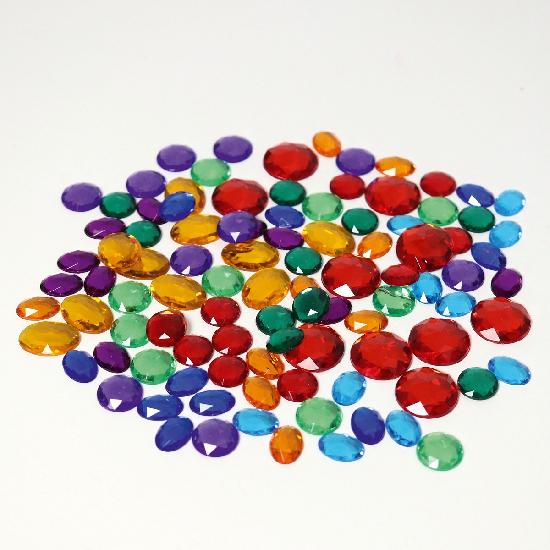 Grimm's Small Acrylic Glitter Stones - 100 Pieces for DIY Crafts, Home Decor, and Sensory Play | Sparkling Decorative Gems for Kids Activities, Art Projects & Vase Fillers