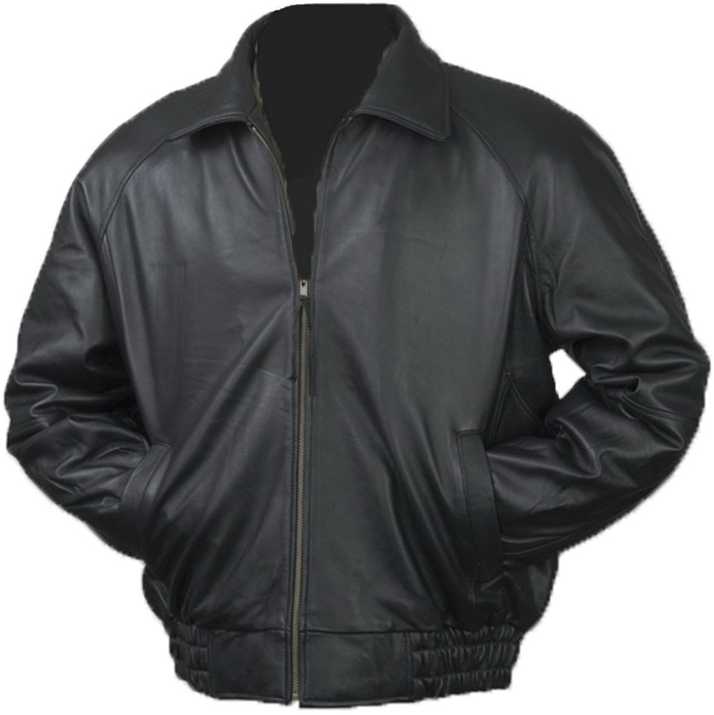 Burk's Bay Men's Lamb Leather Classic Bomber Jacket - Premium Genuine Leather Aviator Coat for Men - Perfect for Casual Wear, Motorcycle Riding & Outdoor Adventures