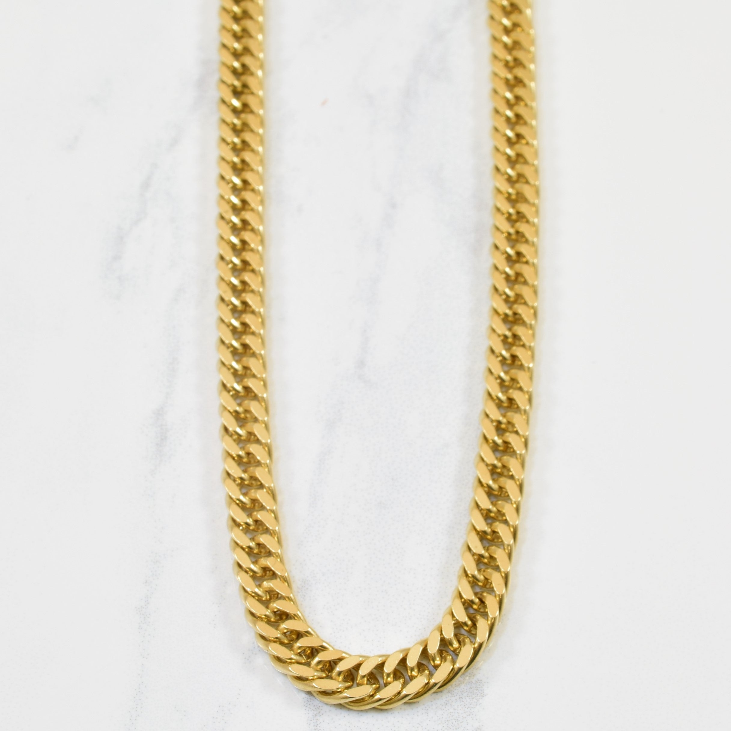 10K Yellow Gold Double Curb Link Chain Necklace - 19 Inch Classic Cuban Chain for Men & Women | Perfect for Layering, Gift Giving & Everyday Wear